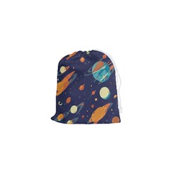 Space Galaxy Planet Universe Stars Night Fantasy Drawstring Pouch (xs) by Ket1n9