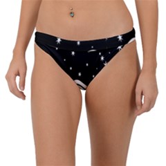 Black And White Waves And Stars Abstract Backdrop Clipart Band Bikini Bottoms by Hannah976