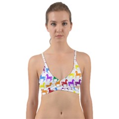 Colorful Horse Background Wallpaper Wrap Around Bikini Top by Hannah976