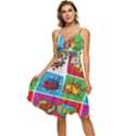 Pop Art Comic Vector Speech Cartoon Bubbles Popart Style With Humor Text Boom Bang Bubbling Expressi Sleeveless Tie Front Chiffon Dress View1