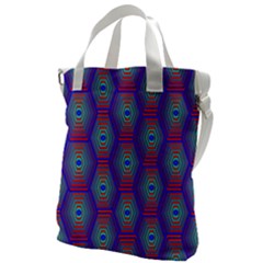 Red Blue Bee Hive Pattern Canvas Messenger Bag by Hannah976