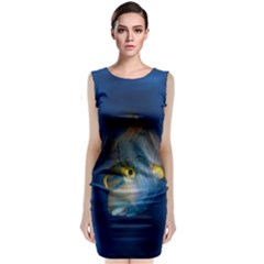 Fish Blue Animal Water Nature Sleeveless Velvet Midi Dress by Hannah976