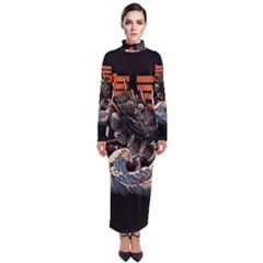 Sushi Dragon Japanese Turtleneck Maxi Dress by Bedest