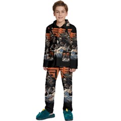 Sushi Dragon Japanese Kids  Long Sleeve Velvet Pajamas Set by Bedest