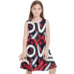 Love Rope Cartoon Kids  Skater Dress by Bedest