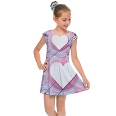 Heart Love Minimalist Design Kids  Cap Sleeve Dress by Bedest