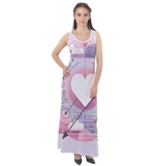 Heart Love Minimalist Design Sleeveless Velour Maxi Dress by Bedest