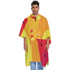 Watermelon Flower Men s Hooded Rain Ponchos by Bedest