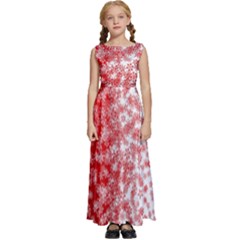 Christmas New Year Snowflake Deer Kids  Satin Sleeveless Maxi Dress by Ndabl3x