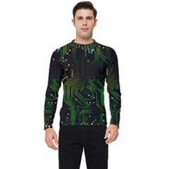 Circuits Circuit Board Green Technology Men s Long Sleeve Rash Guard by Ndabl3x