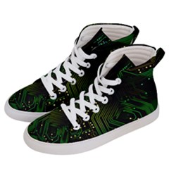 Circuits Circuit Board Green Technology Men s Hi-top Skate Sneakers by Ndabl3x