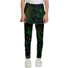 Circuits Circuit Board Green Technology Kids  Skirted Pants by Ndabl3x