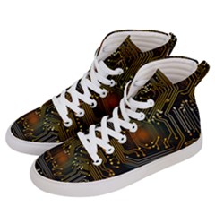 Circuits Circuit Board Orange Technology Women s Hi-top Skate Sneakers by Ndabl3x