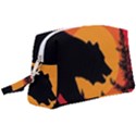 Forest Bear Silhouette Sunset Wristlet Pouch Bag (Large) View1