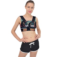 Monster Yeti Social Distance Monkey V-back Sports Bra by Cendanart