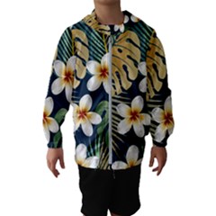 Seamless Pattern With Tropical Strelitzia Flowers Leaves Exotic Background Kids  Hooded Windbreaker by Ket1n9