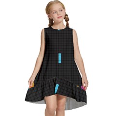 Tetris Game Kids  Frill Swing Dress by Cendanart