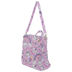 Beautiful Cute Animals Pattern Pink Crossbody Backpack by Grandong