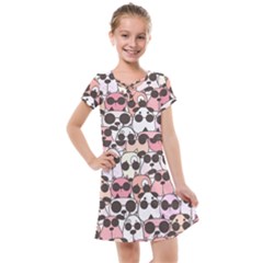 Cute Dog Seamless Pattern Background Kids  Cross Web Dress by Grandong