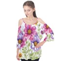 Flourish Colours Invitation Flutter Sleeve T-Shirt  View1