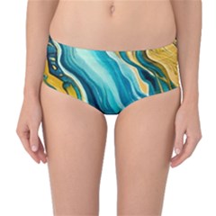 Painting Liquid Water Mid-waist Bikini Bottoms by Grandong