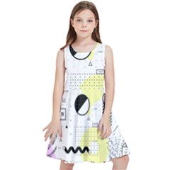 Graphic Design Geometric Background Kids  Skater Dress by Bedest