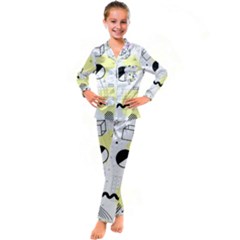 Graphic Design Geometric Background Kids  Satin Long Sleeve Pajamas Set by Bedest