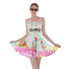 Pink & Light Blue Cakes Dessert Hill Skater Dress by CoolDesigns