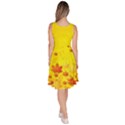 Bright Yellow Vintage Fall Autumn Leaves Knee Length Skater Dress With Pockets View4