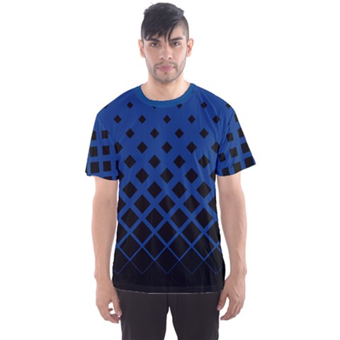 Navyblack Gradient Rhombuses Men s Sport Mesh Tee by CoolDesigns