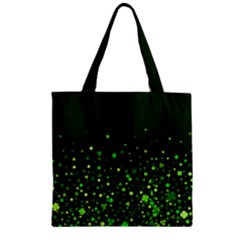 Shamrock Leaves Fall Dark Green Zipper Grocery Tote Bag by CoolDesigns