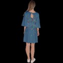 Mathematic Numbers Steel Blue Simple Print Velour Kimono Dress View4