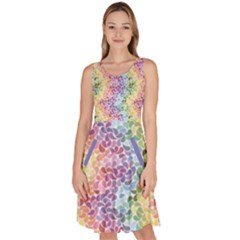 Colorful Pastel Rainbow Petals Knee Length Skater Dress With Pockets by CoolDesigns