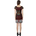 Skull Red Aztec Purple Unicorn Seamless Short Sleeve Skater Dress View2