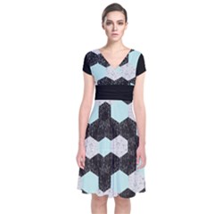 Hexigon 1 Short Sleeve Front Wrap Dress by CoolDesigns