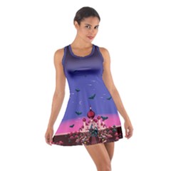 Aladdin Purple Castle Pumpkin Kitty Cats Cotton Racerback Dress by CoolDesigns