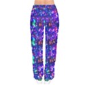 Xmas Purple Elegant Christmas Lights Double Sided Women velvet Drawstring Pants View2