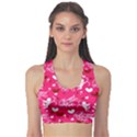 Pinky Cupid Valentine Day Pattern Cute Hearts Sports Bra View1