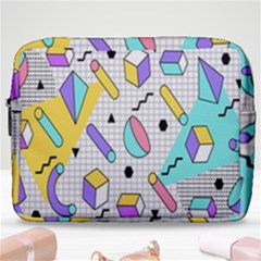 Tridimensional Pastel Shapes Background Memphis Style Make Up Pouch (large) by Bedest