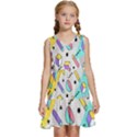 Tridimensional Pastel Shapes Background Memphis Style Kids  Sleeveless Tiered Mini Dress View1