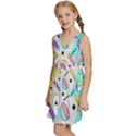 Tridimensional Pastel Shapes Background Memphis Style Kids  Sleeveless Tiered Mini Dress View2