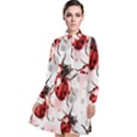 Ladybugs Pattern Texture Watercolor Long Sleeve Chiffon Shirt Dress View1