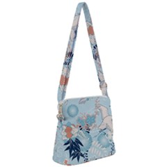 Crane Pattern Bird Animal Nature Zipper Messenger Bag by Bedest