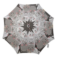 Cute Cats Seamless Pattern Hook Handle Umbrellas (small) by Bedest