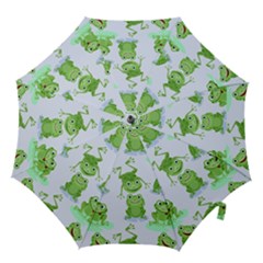 Cute Green Frogs Seamless Pattern Hook Handle Umbrellas (medium) by Bedest