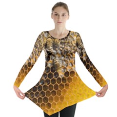 Honeycomb With Bees Long Sleeve Tunic  by Bedest