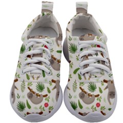 Seamless Pattern With Cute Sloths Kids Athletic Shoes by Bedest