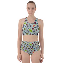 Seamless Pattern With Viruses Racer Back Bikini Set by Bedest