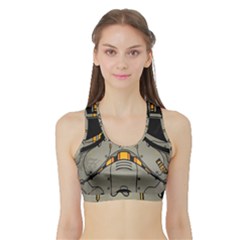 Stormtrooper Sports Bra With Border by Cendanart