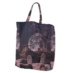 In The Cosmos Moon Sci-fi Space Sky Giant Grocery Tote by Cendanart